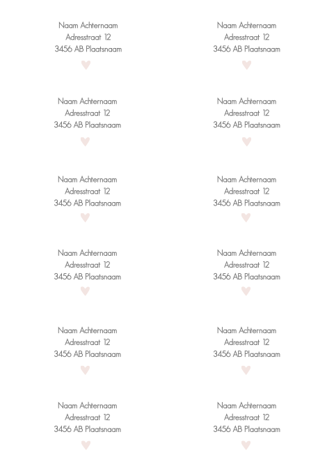 Adresstickers geboortekaartje recht Romy
