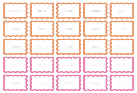 Naamkaartjes golf Wavy Colors - 25 stuks 8x5 cm