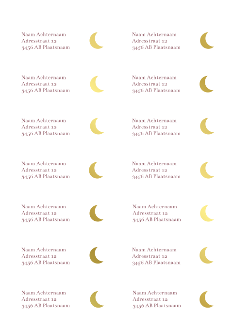 Adresstickers geboortekaartje Tessa wieg