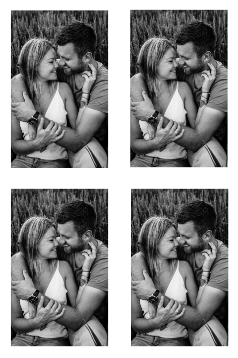 DIY fotolabel staand met trouwtekst 4 stuks