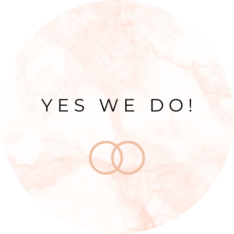 Sluitsticker trouwkaart Nick & Elise marmer look yes we do