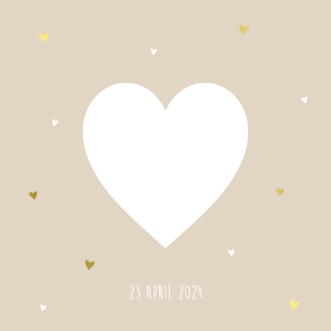 Geboortekaartje meisje stans doorkijkje hartje neutraal