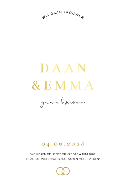 Trouwkaart bruiloft boogvorm feestgast Romantic beige