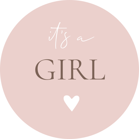 Sluitsticker geboortekaartje Olivia its a girl hartje