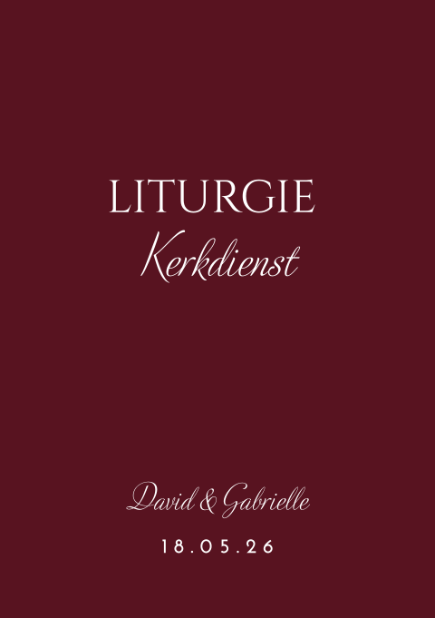 Liturgie boekje trouwdienst Burgundy grace