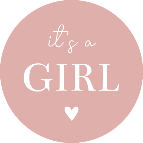 Sluitsticker geboortekaartje meisje girl roze