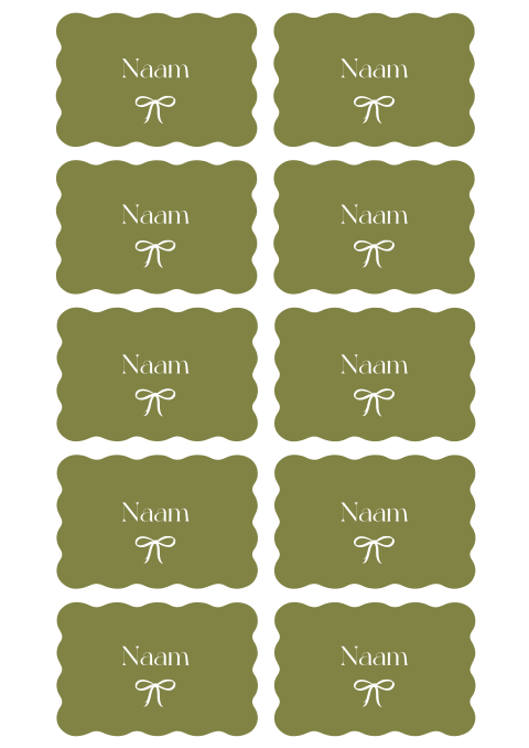 Naamkaartjes bruiloft golf strikje groen