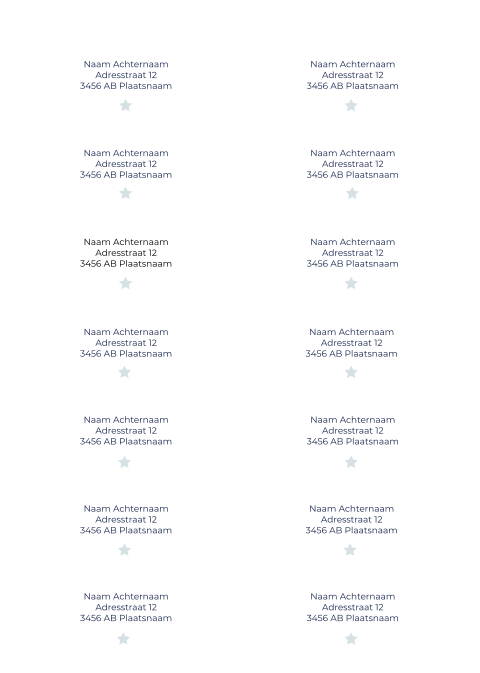 Adresstickers Boaz wiegje silhouet