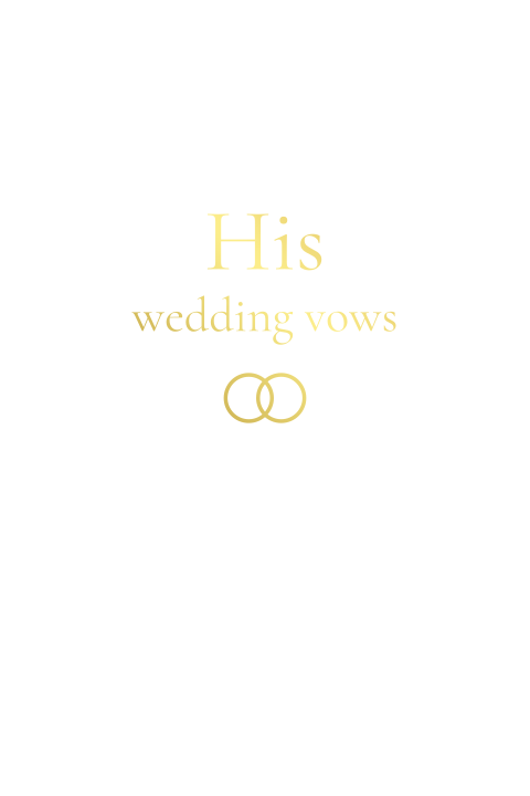 Geloftenboekje bruiloft ringen goudfolie his vows