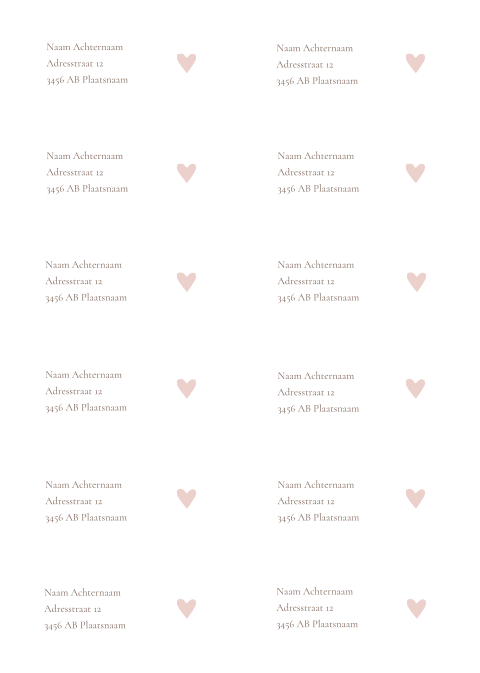 Adresstickers geboortekaartje recht Olivia