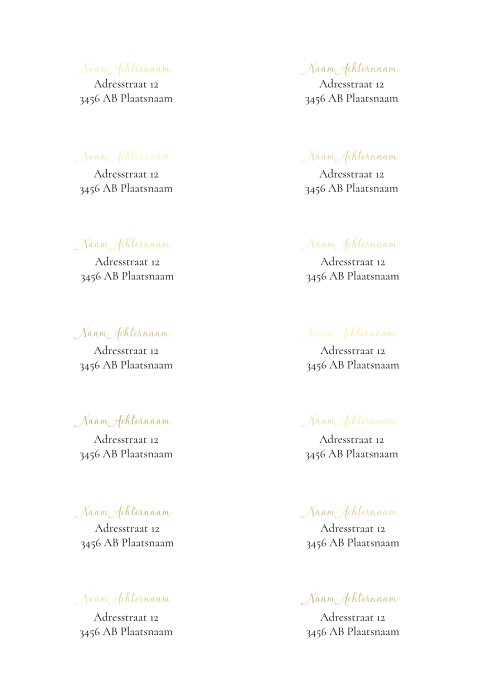 Adresstickers trouwkaart rond Timeless Elegance