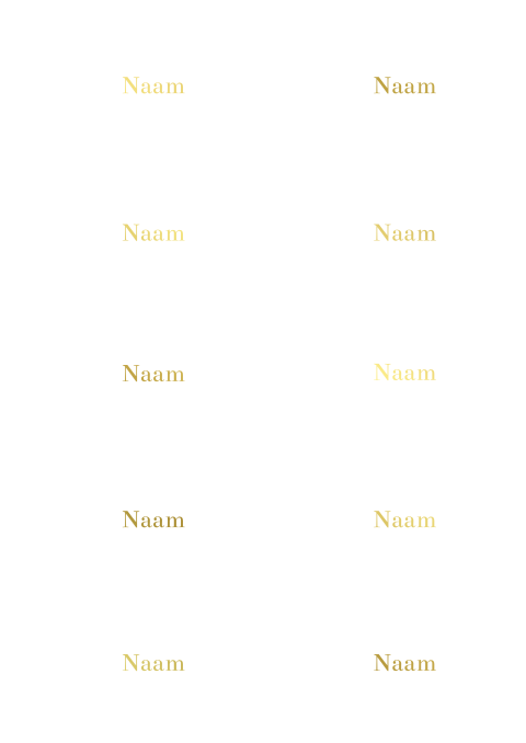 Naamkaartjes bruiloft goudfolie klassiek lint