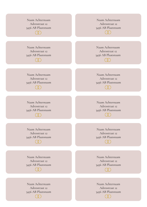 Adresstickers trouwkaart rond Romantic Picture