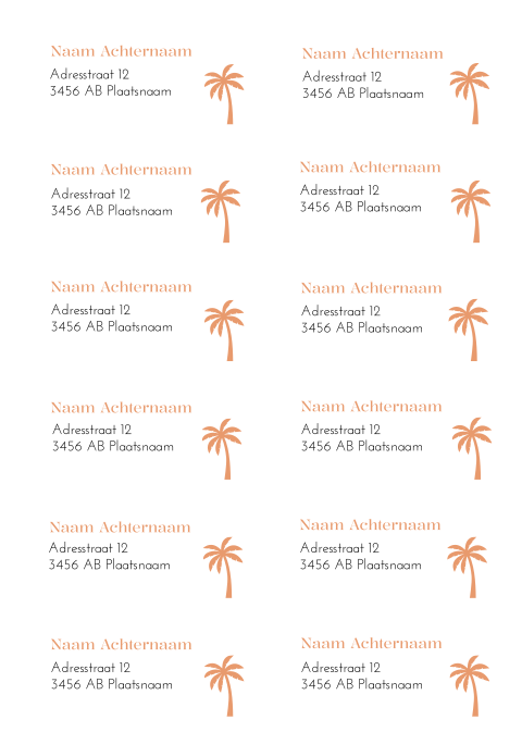 Adresstickers trouwkaart recht Wavy Colors