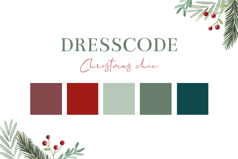 Dresscode kaartje bruiloft kleuren kerst