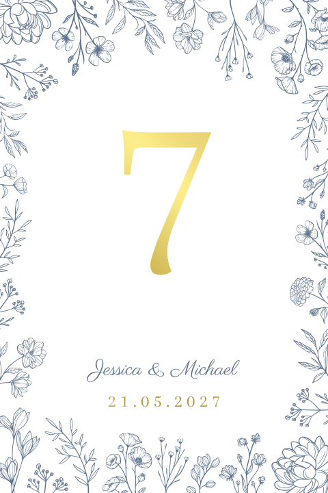 tafelnummer kaart bruiloft Elegant Bloom