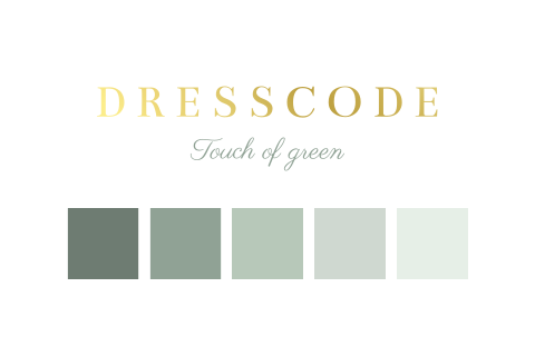 Dresscode kaartje met kleuren Green Elegance
