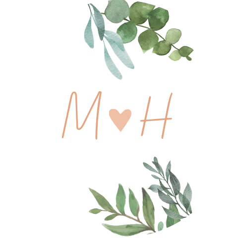 Sluitsticker trouwkaart Mark & Heleen wit botanisch initialen