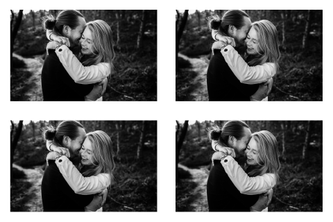 DIY fotolabel liggend 4 stuks trouwen