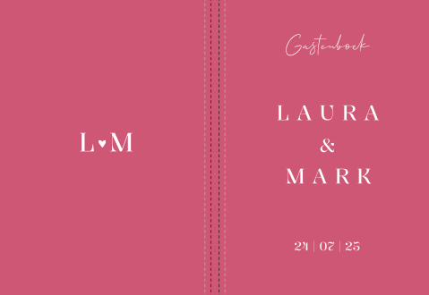 Gastenboek bruiloft staand Pink Promise