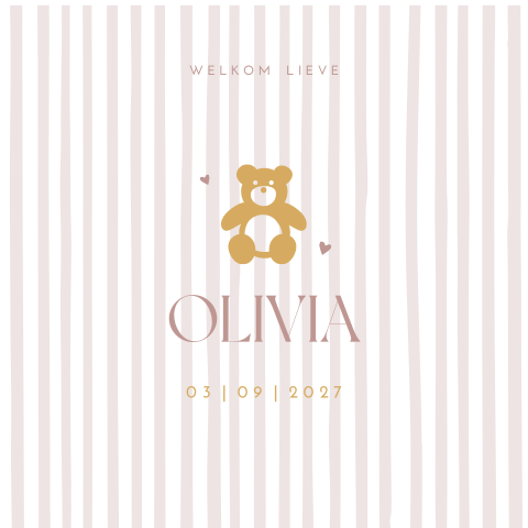 Geboortebord meisje Olivia beertje