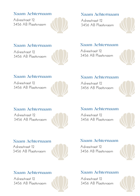 Adresstickers trouwkaart recht Beach Vibes