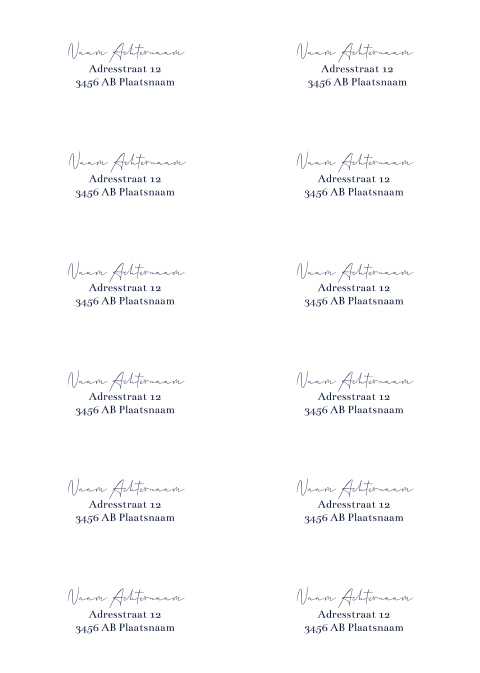 Adresstickers trouwkaart recht Something Blue