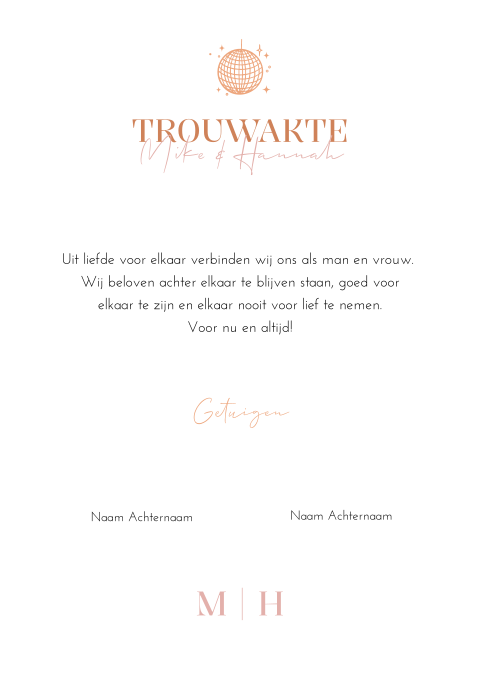 Trouwakte bruiloft Colorful Love