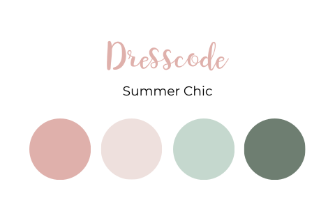 Dresscodekaartje met gekleurde bolletjes pastel summer chic