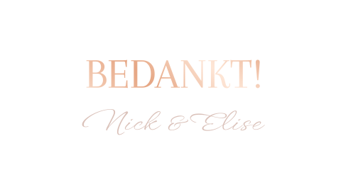 Label bedankjes bruiloft roze rosefolie - 10 stuks