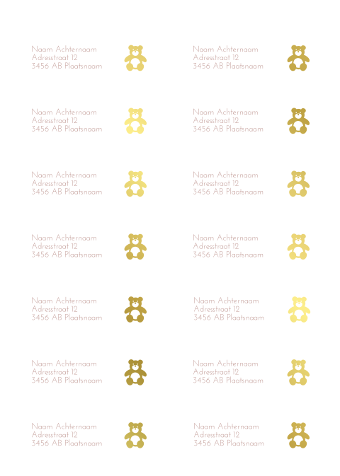 Adresstickers geboortekaartje Olivia beertje