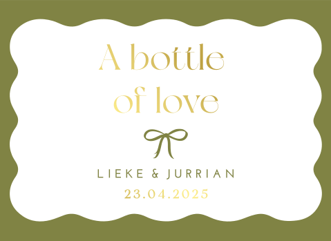 Wijnetiket liggend 11x8 Chic Bow