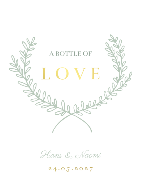 Wijnetiket staand 8x11 Green Elegance