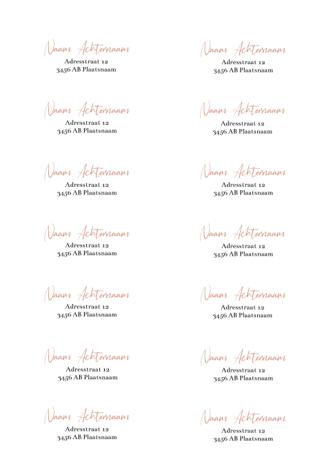 Adresstickers trouwkaart italian boho