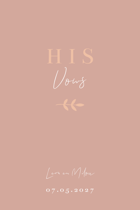 Geloftenboekje trouwkaart Bohemian Love HIS vows