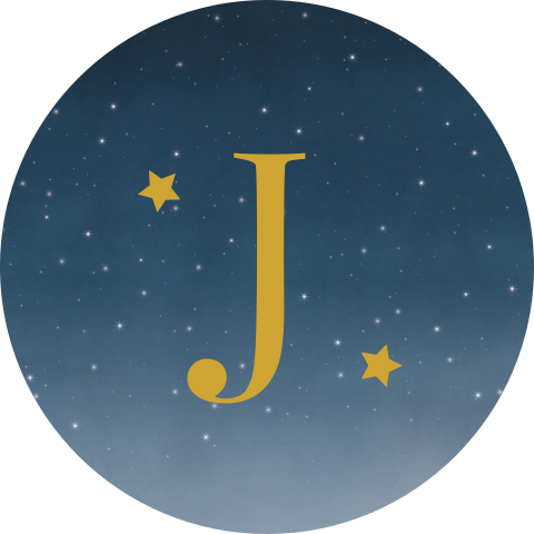 Sluitsticker geboortekaartje jongen blauw ster letter