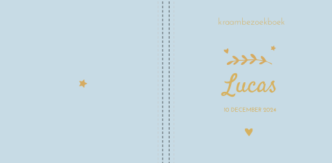 Kraambezoekboek geboortekaartje Lucas blauw