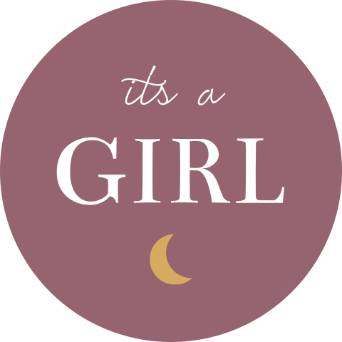 Sluitsticker geboortekaartje Tessa roze its a girl