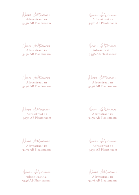 Adresstickers geboortekaartje Livia