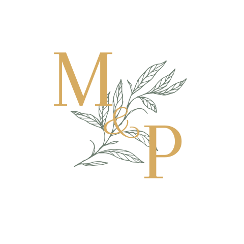 Sluitsticker trouwkaart wit Mirthe&Peter klassiek trouwlogo