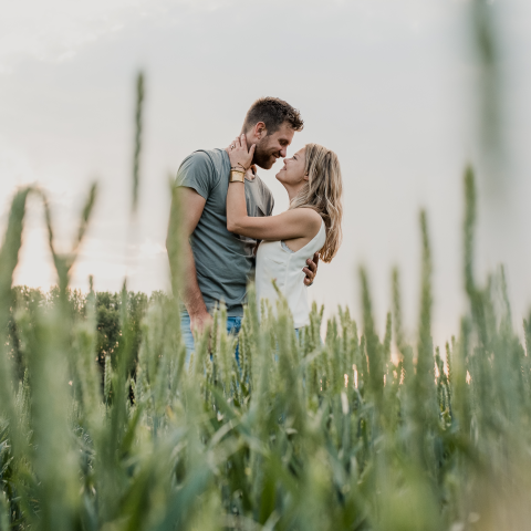 DIY vierkant fotolabel voor trouwkaart - 1 foto op label