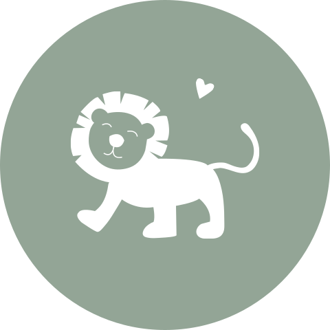 Sluitsticker geboortekaartje Jens groen leeuw