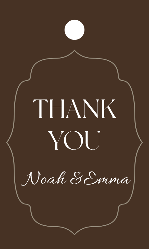 Label bedankjes bruiloft Velvet Brown - 18 stuks