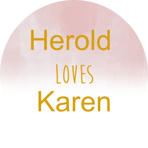 Sluitsticker trouwkaart Herold & Karen watercolor lichtroze namen