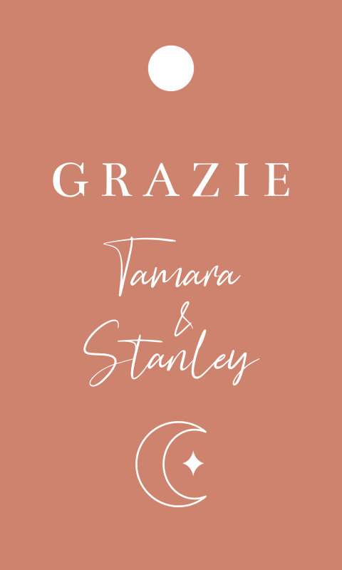 Bedanktlabel bruiloft terra boho - 18 stuks