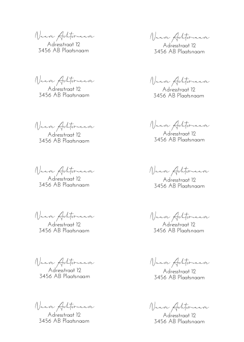 Adresstickers trouwkaart Golden Romance