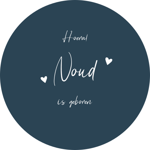 Raamsticker rond 60 cm Noud blauw