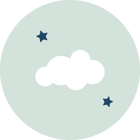 Sluitsticker geboortekaartje Luuk groen wolkje sterren