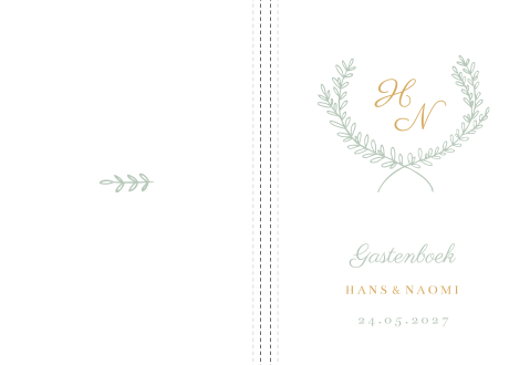 Gastenboek bruiloft staand Green Elegance.