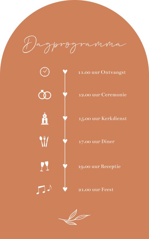 Programmabord bruiloft Autumn Chique